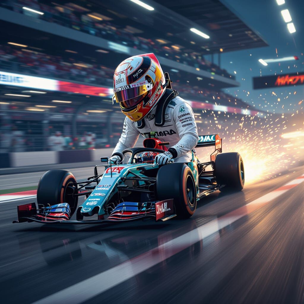 Formula 1 Driver Speeding in Ultra-Realistic Cinematic Actio...