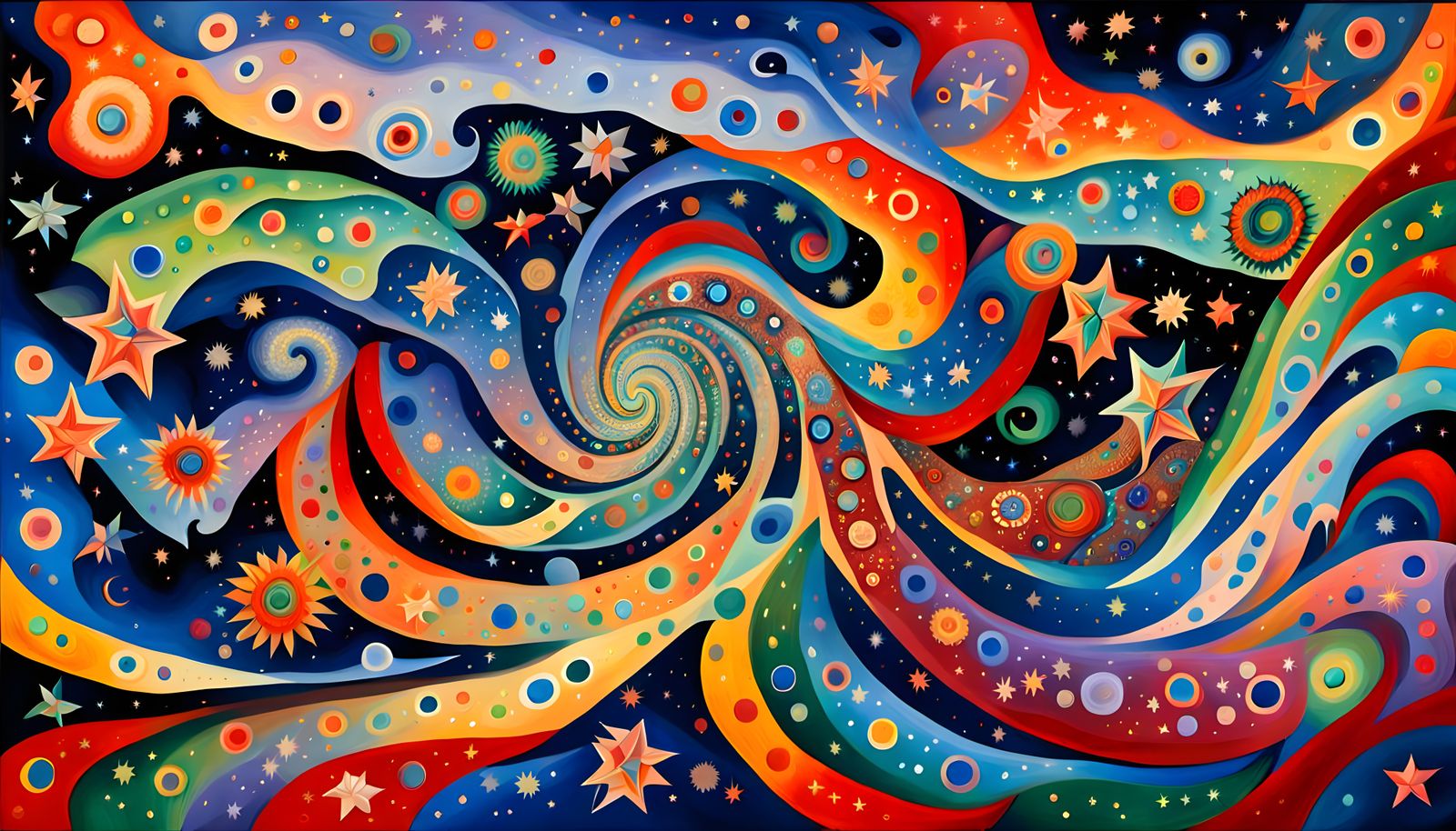 Iridescent Aboriginal Star Cluster in Impasto Oil Paint