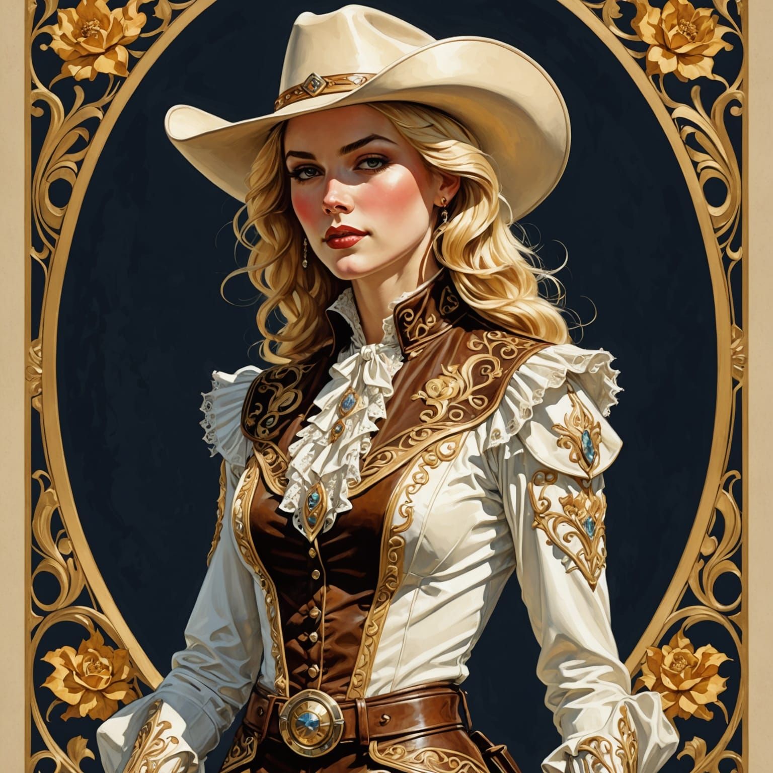 Rodeo Queen in American Art Nouveau Style