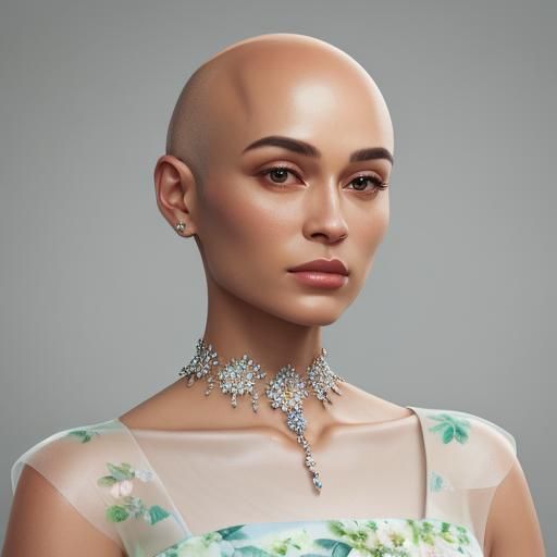 Bald woman, a really good working prompt. Get the hair of from men too