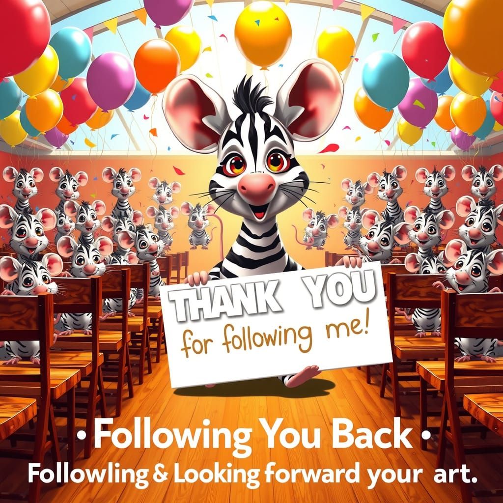 Extreme wide shot. A 3d pixar style cute adorable beautiful baby zebra mouse, with sweet face, enormous Brown eyes, Gian...