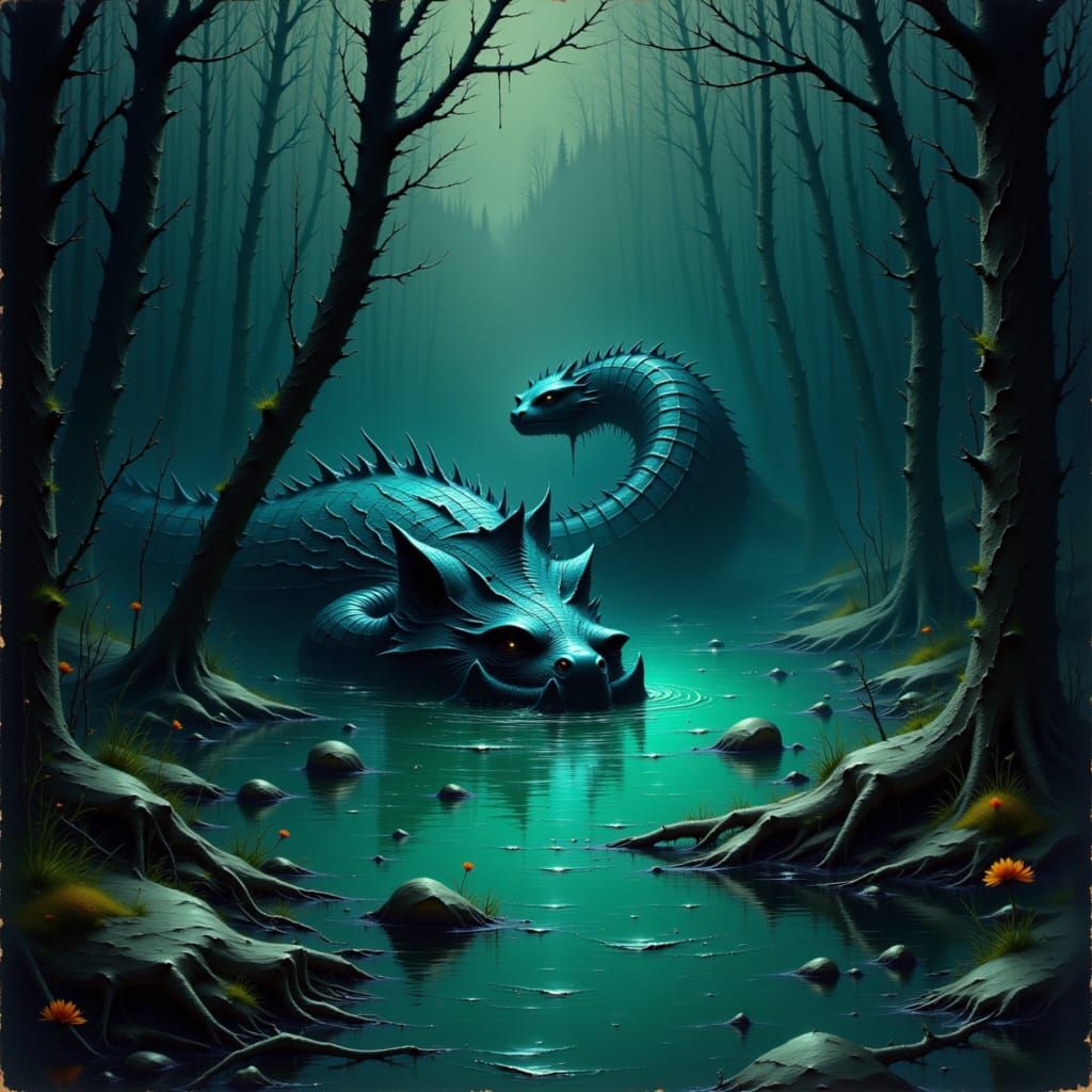 Manipogo: Serpent Lake Monster in Surreal Biomechanical Horr...