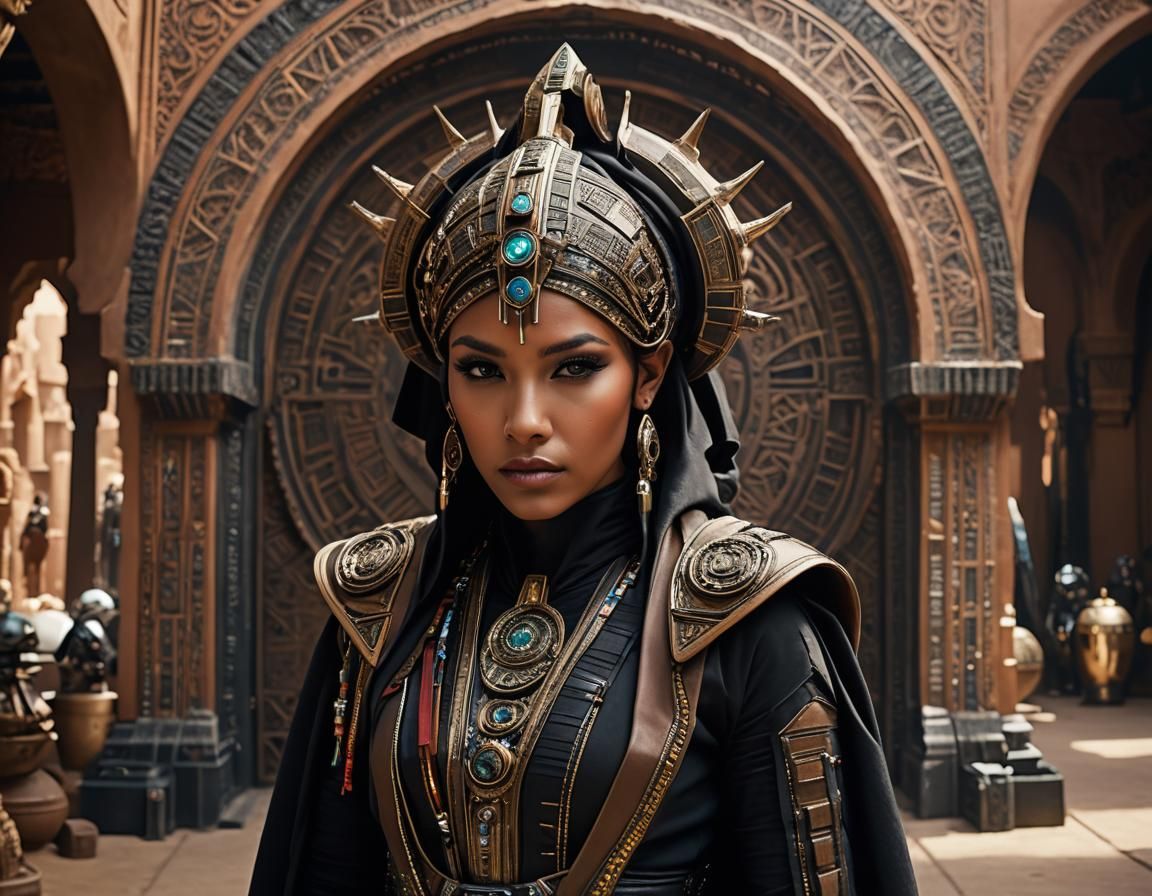 Moroccan Jedi in Futuristic Anime Style