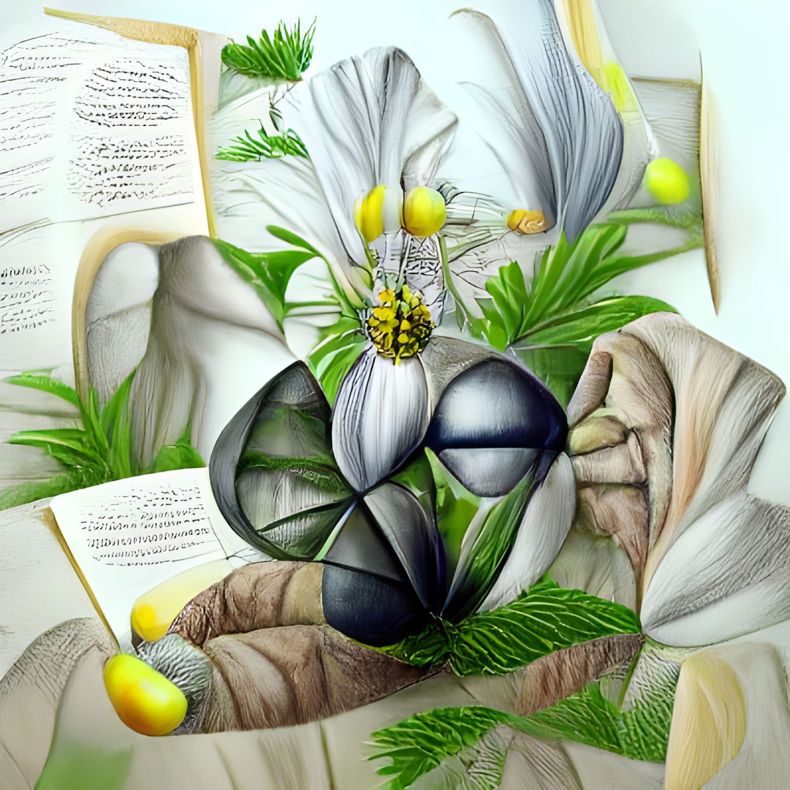 Detailed Botanical Illustration Scientific Drawing