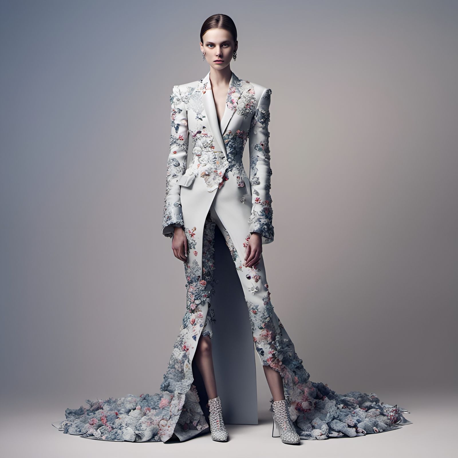 High Fashion Model in Hyperrealistic Style