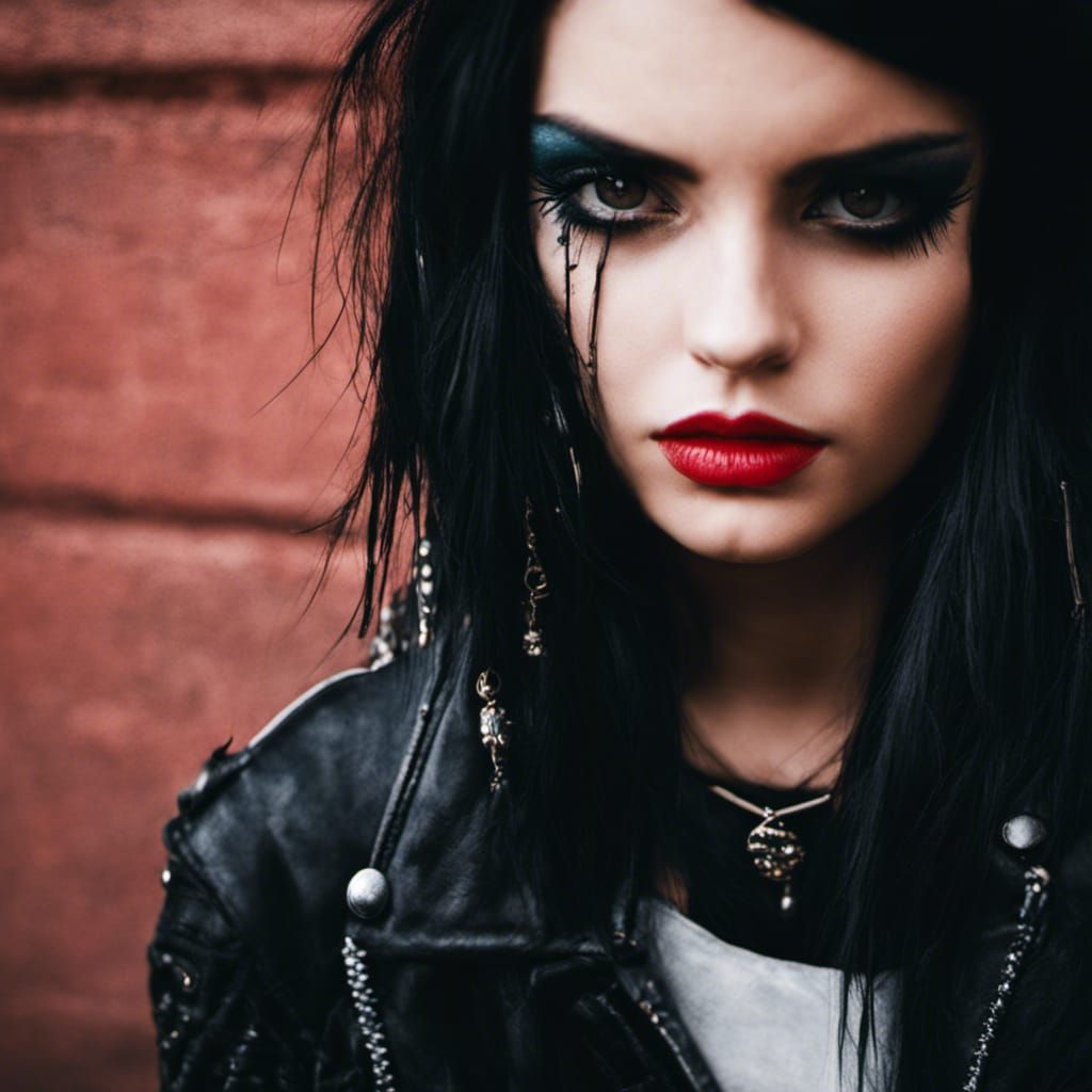 Detailed Grunge Style Punk Girl Profile Photo