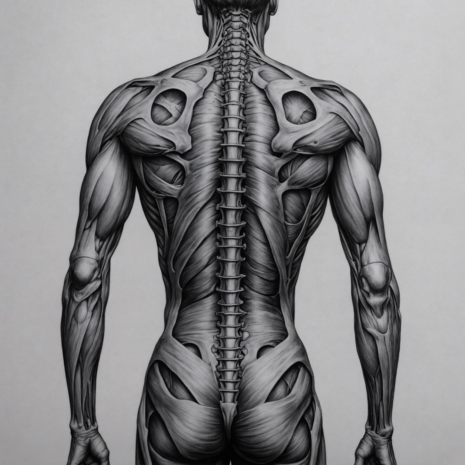Futuristic Spine Surgeon in Hyperdetailed Charcoal Drawing
