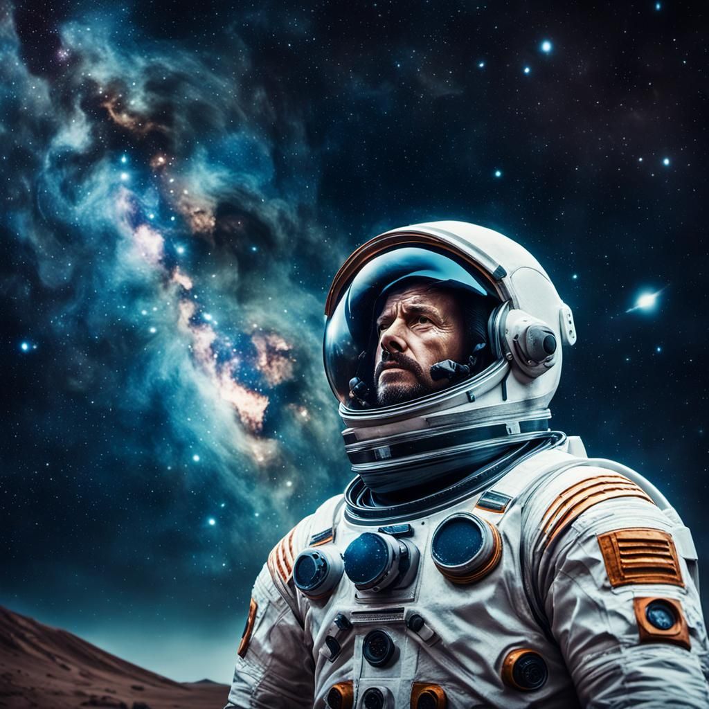 Astronaut Drifting in Space with Despair