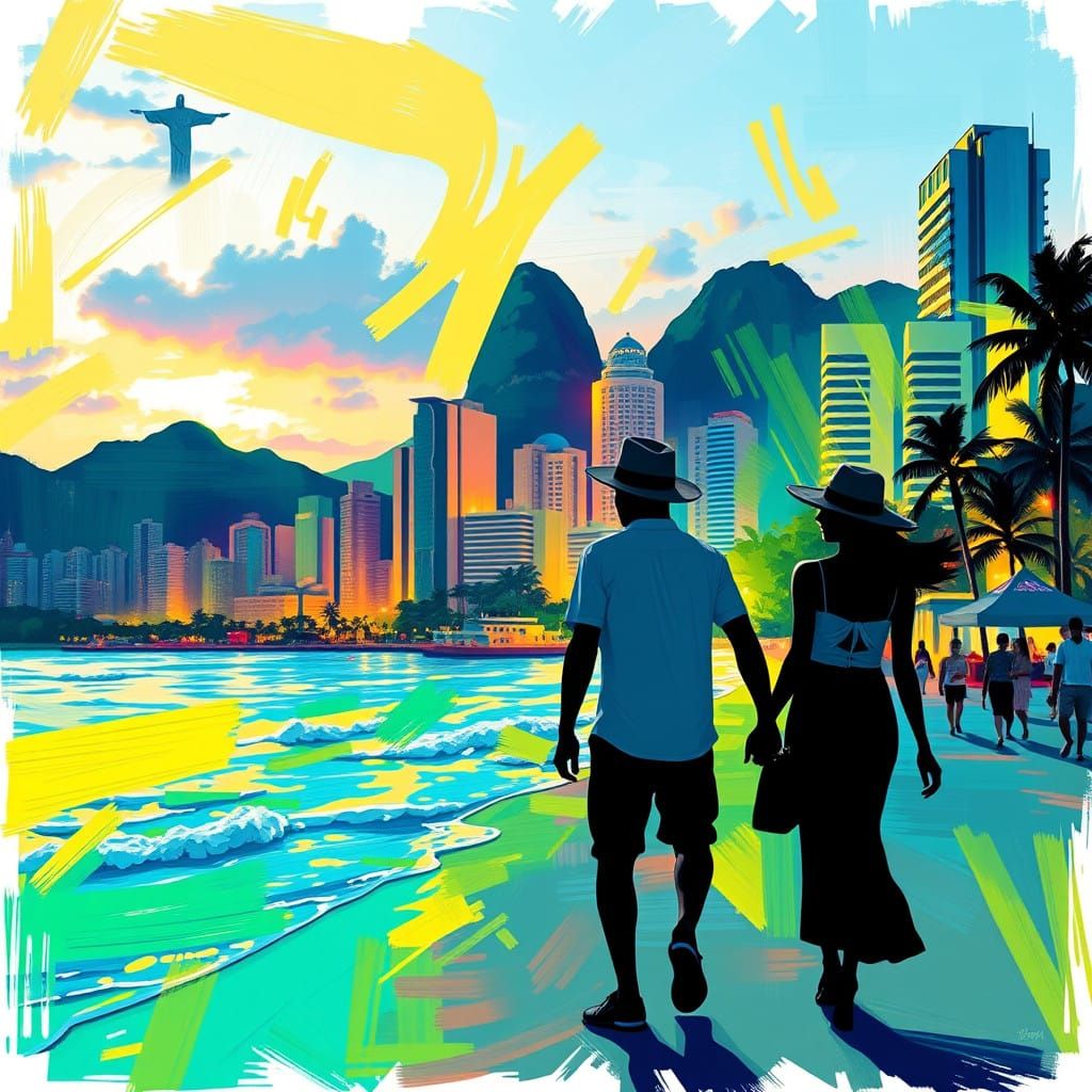 Ethereal Rio de Janeiro Cityscape at Dusk with Christ the Re...