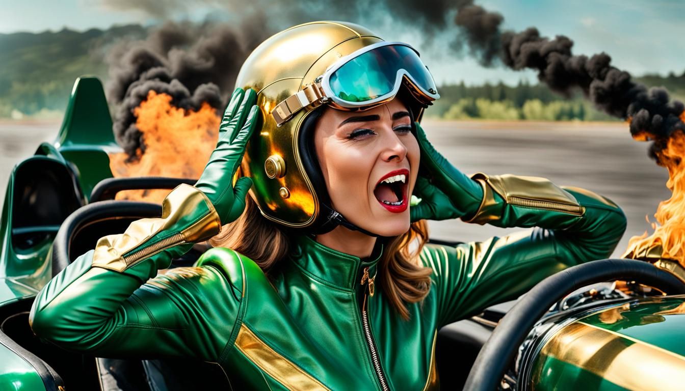 Racing Girl's Fear: A Fiery Automotive Nightmare