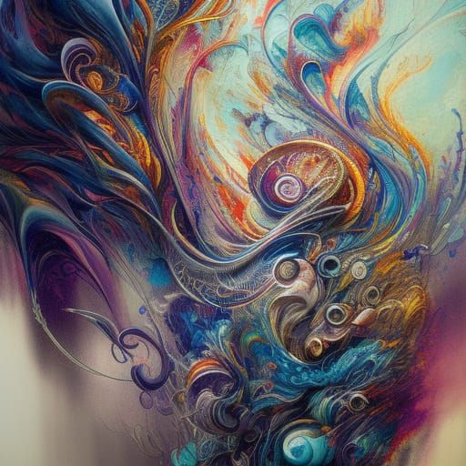 Colorful Ink Flow in Exquisite 3D Digital Art