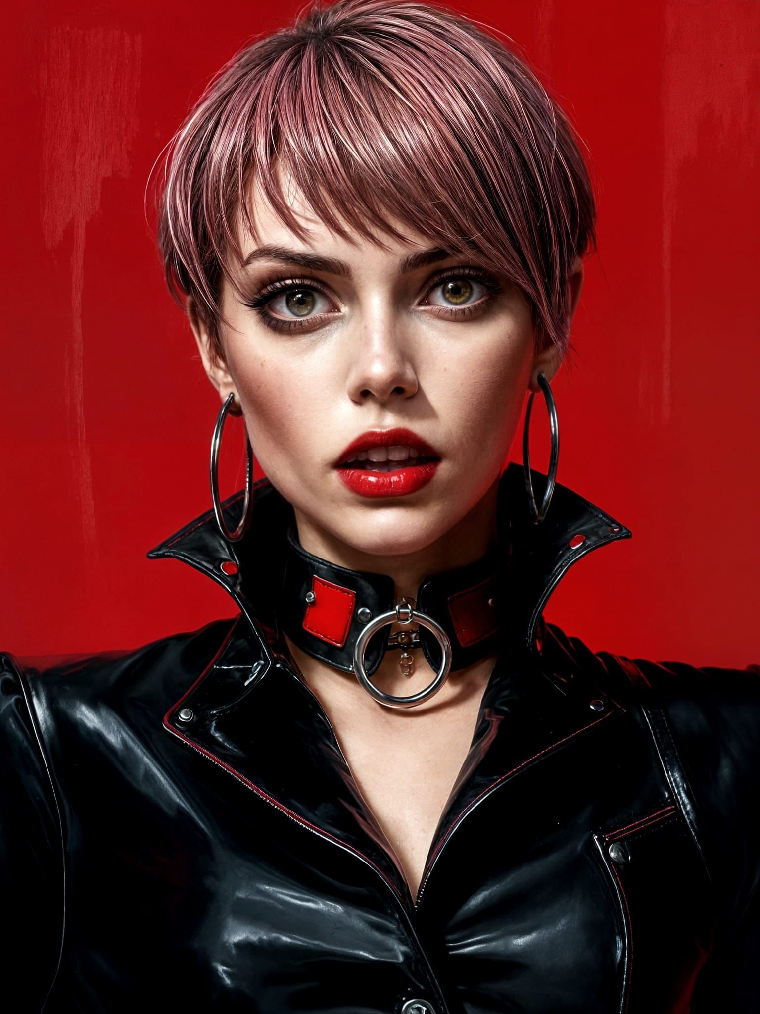 Emotional Woman in Leather, Alyssa Monks Style