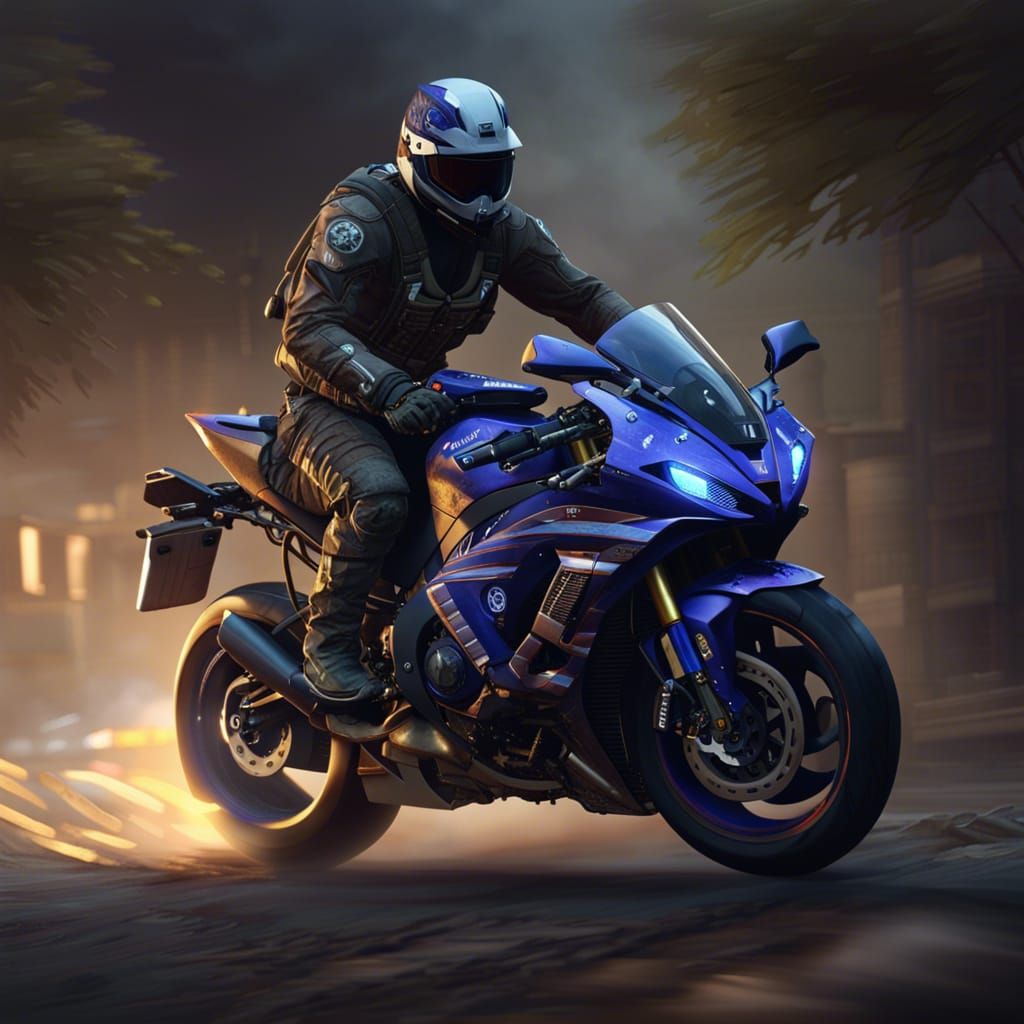 Ghost from Call of Duty Riding Yamaha R1