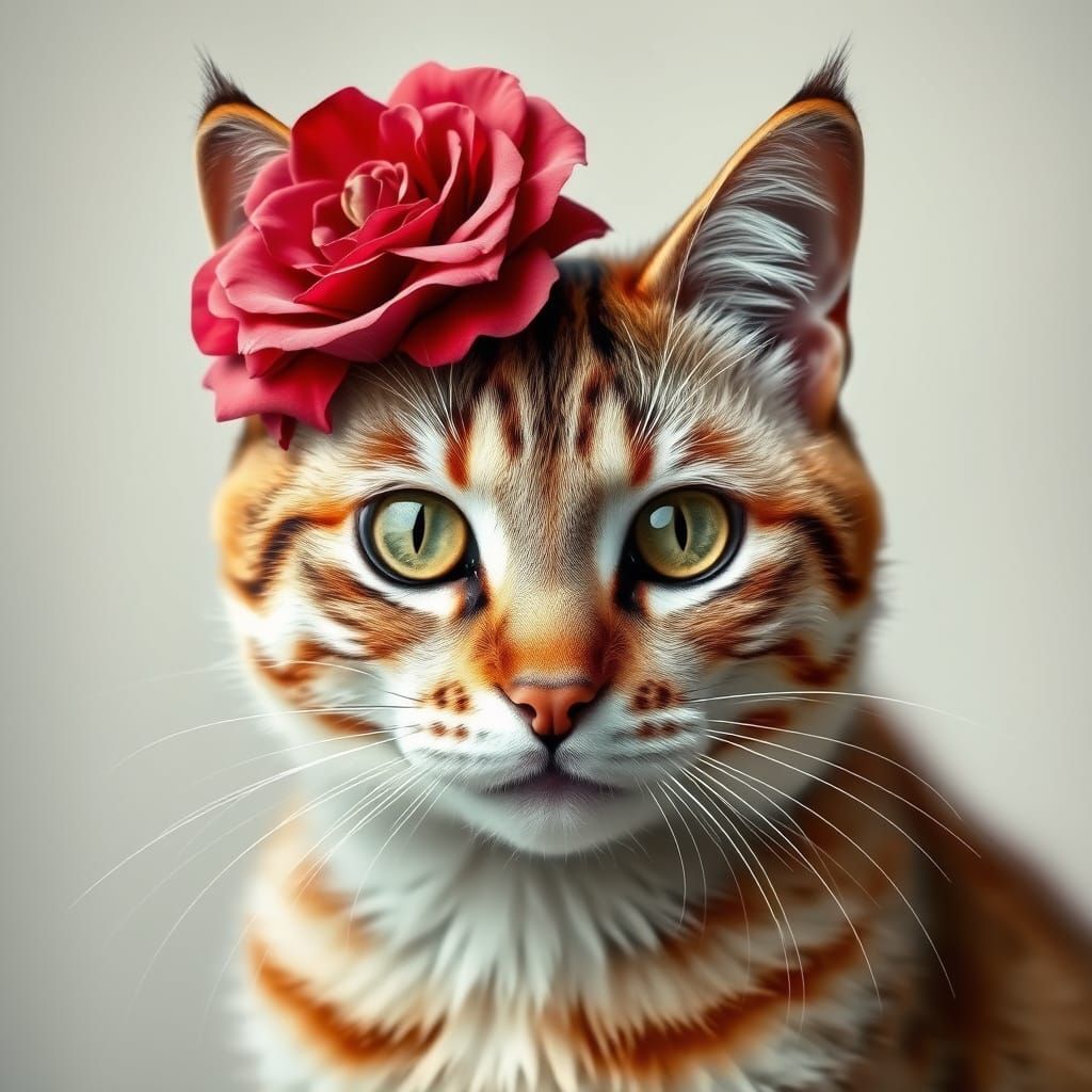 Colorful Cat Portrait in Fluid Art Style