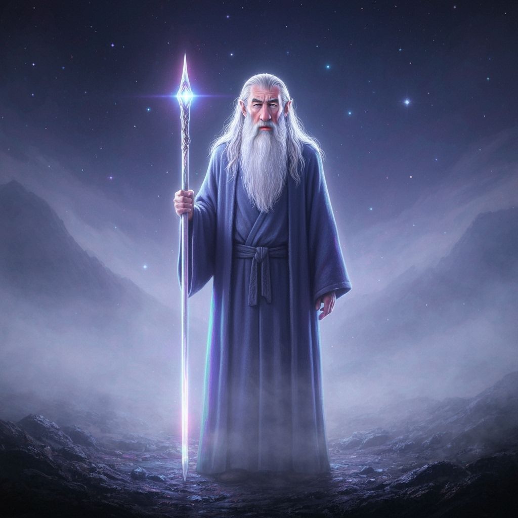 Gandalf in Misty Astral Cosmic Landscape