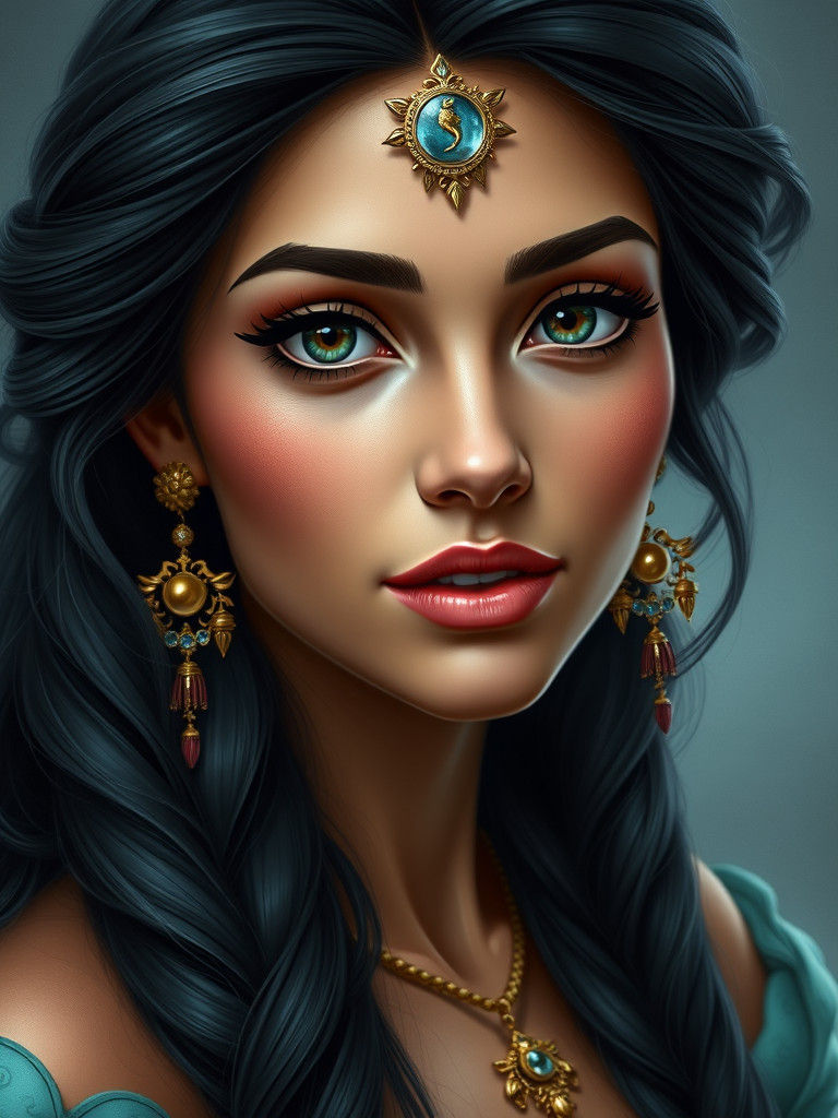 Realistic Portrait of Adult Princess Jasmine