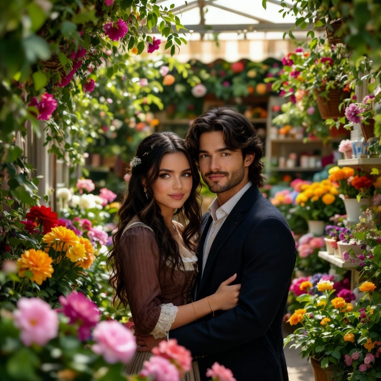 Jenna Ortega & Simone Baldasseroni Romantic Couple in Garden