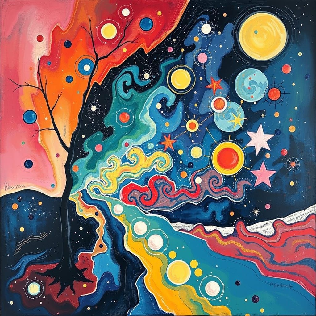 Astral Expressionist Shimmers Channel Cosmic Rhythm