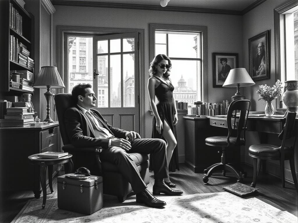 A 1930s detective office