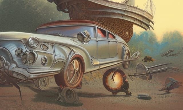 Classic car caricature 4