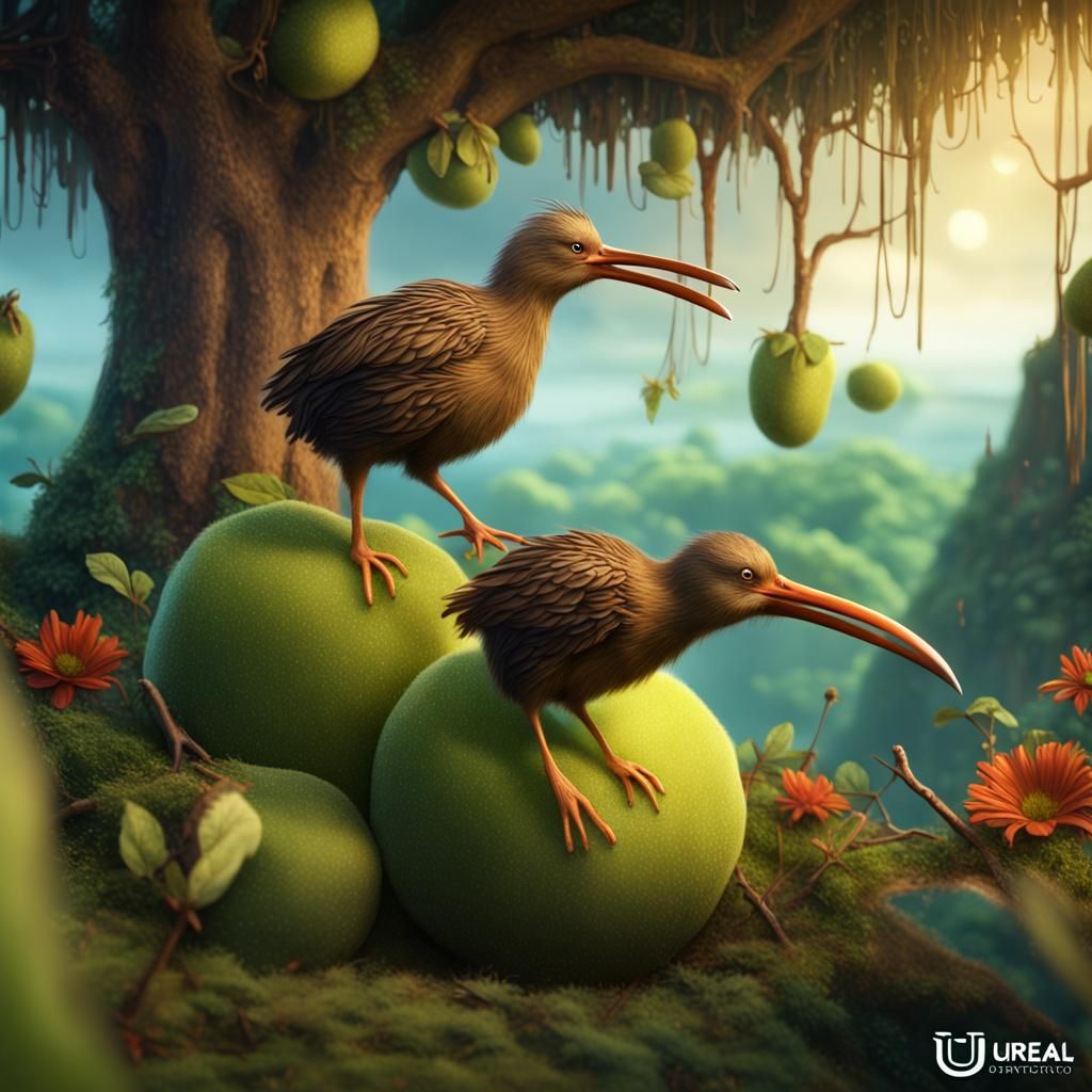 Kiwi Bird in Children's Storybook Style