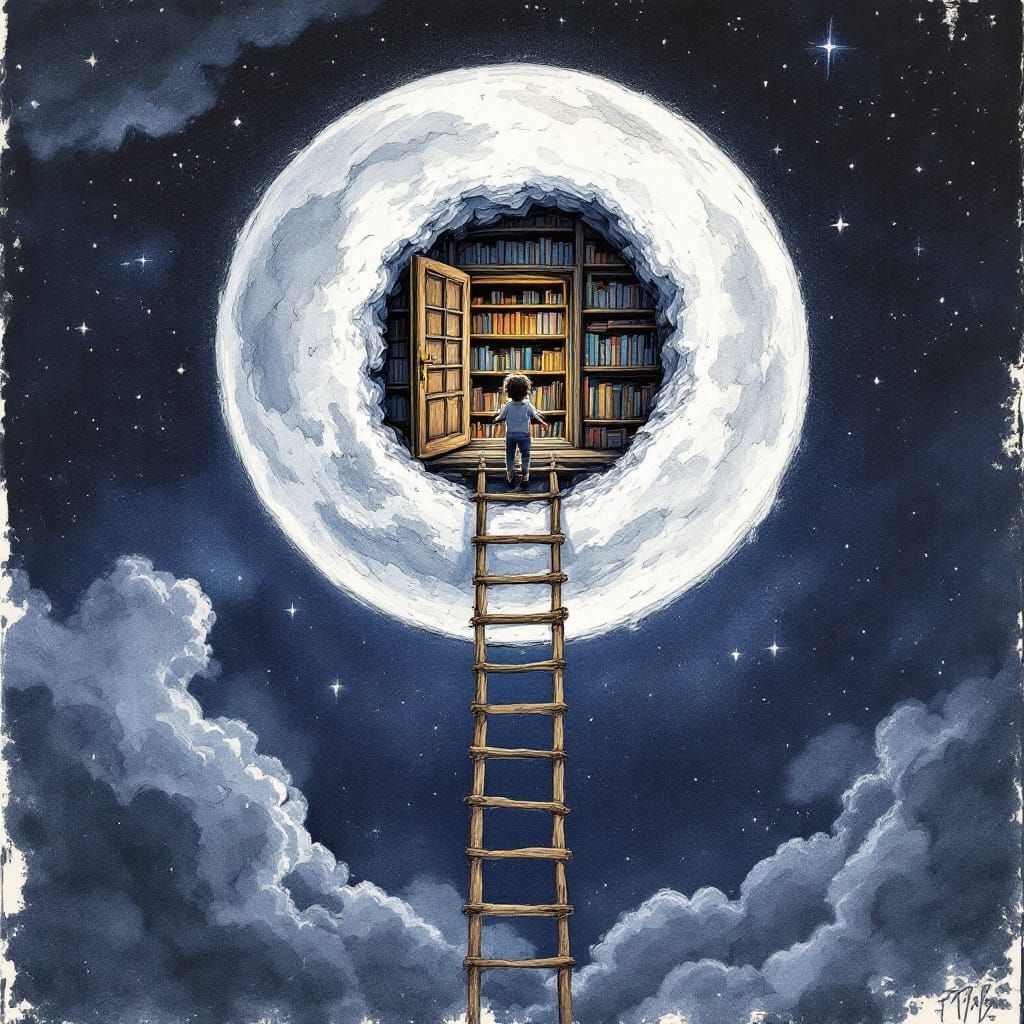 "Books are the moonlit path to knowledge, leading us through...