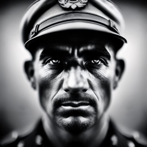 World War 1 Soldier Portrait with Film Grain