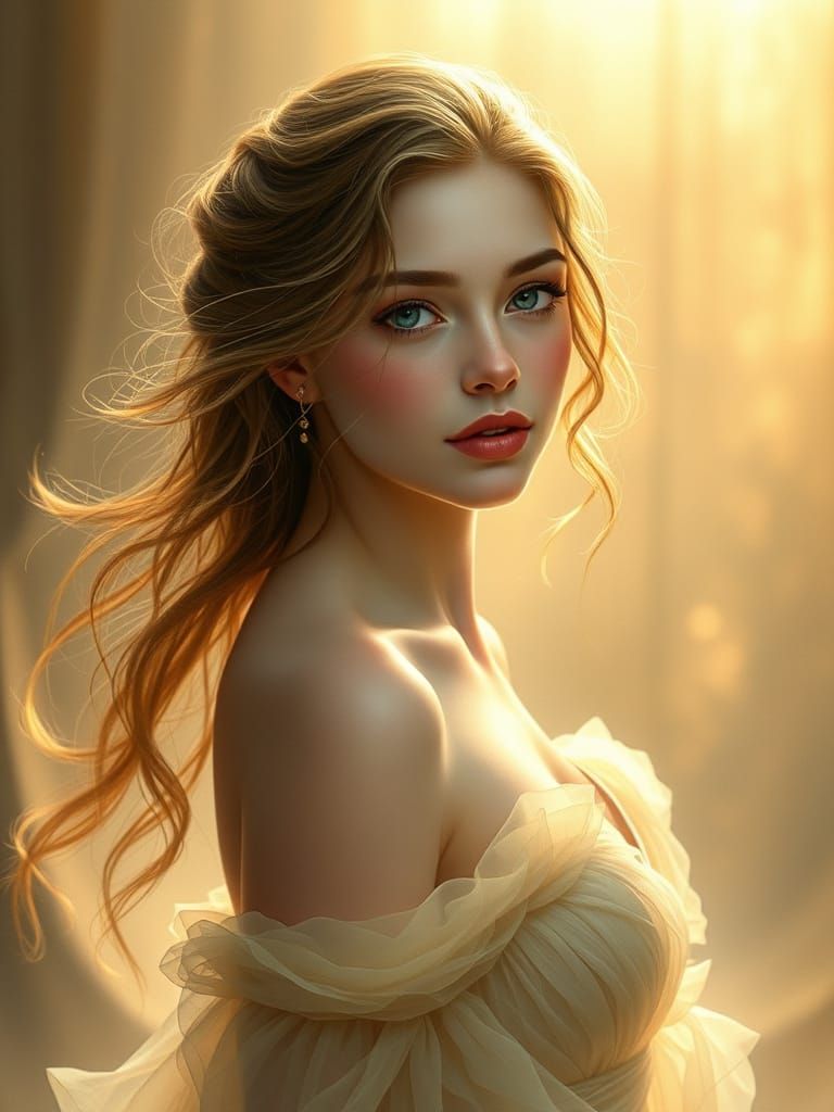 Romantic Woman in Ethereal Glow