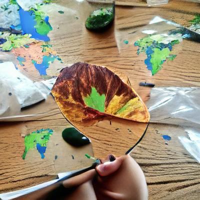 Vibrant Autumn Leaf Digital Painting