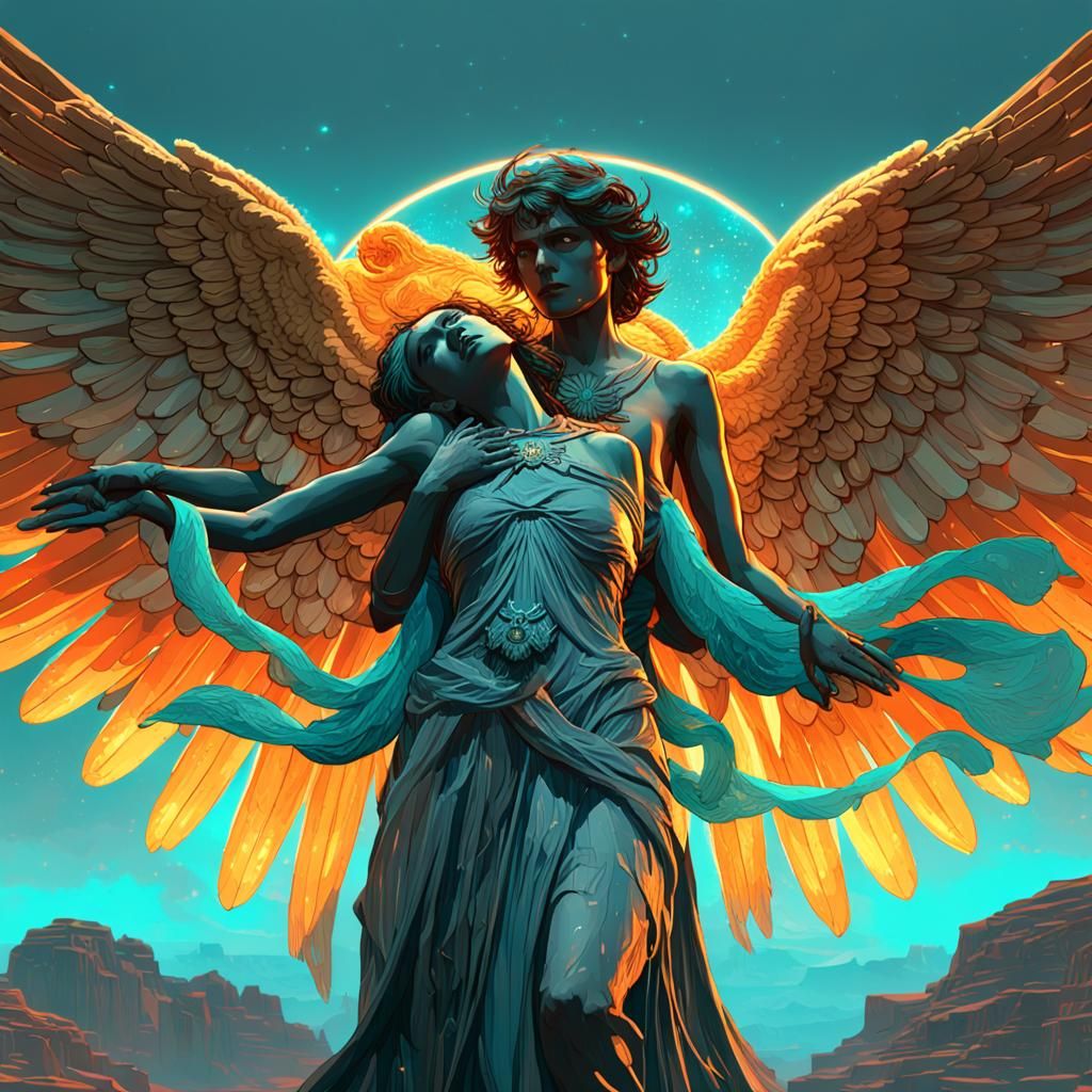 Angels of Light and Death Embrace in Love