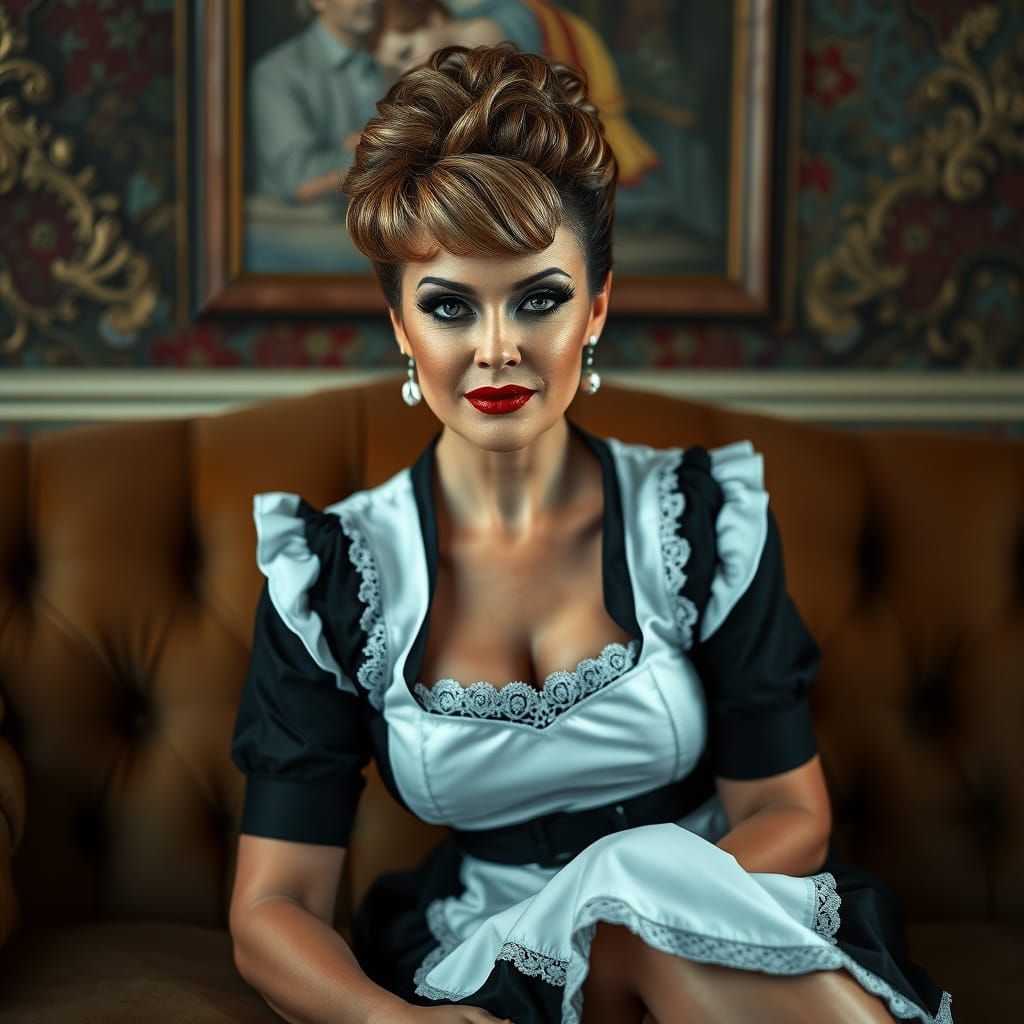 French Maid in Hyperrealistic Portrait