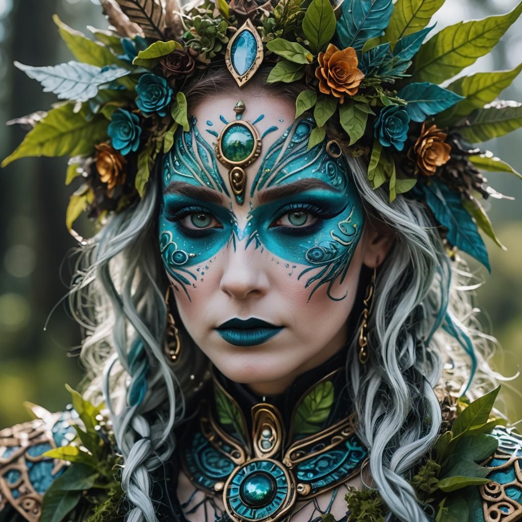 Portrait of a Cyberpunk Nymph Druid