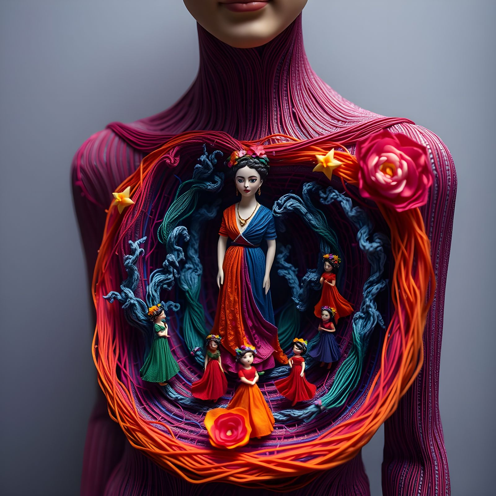 Felt Figure Reveals Inner Labyrinth