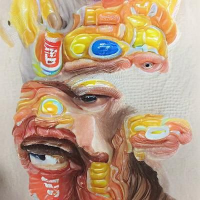 Detailed Gouache Painting of a God