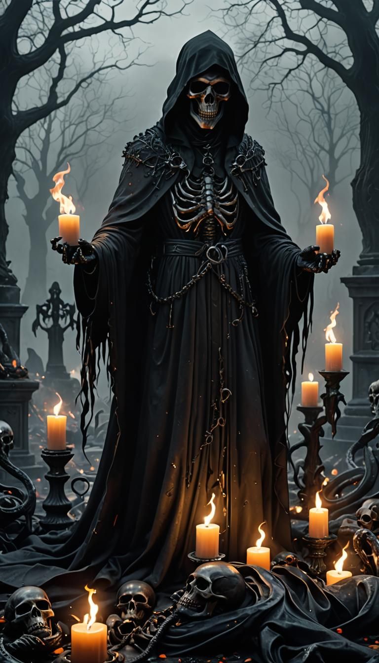 Crystal Grim Reaper in Eerie Graveyard