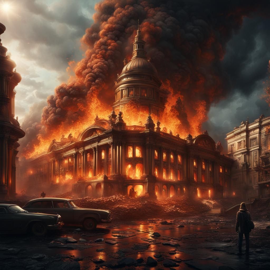 Epic Cinematic Fire Digital Matte Painting
