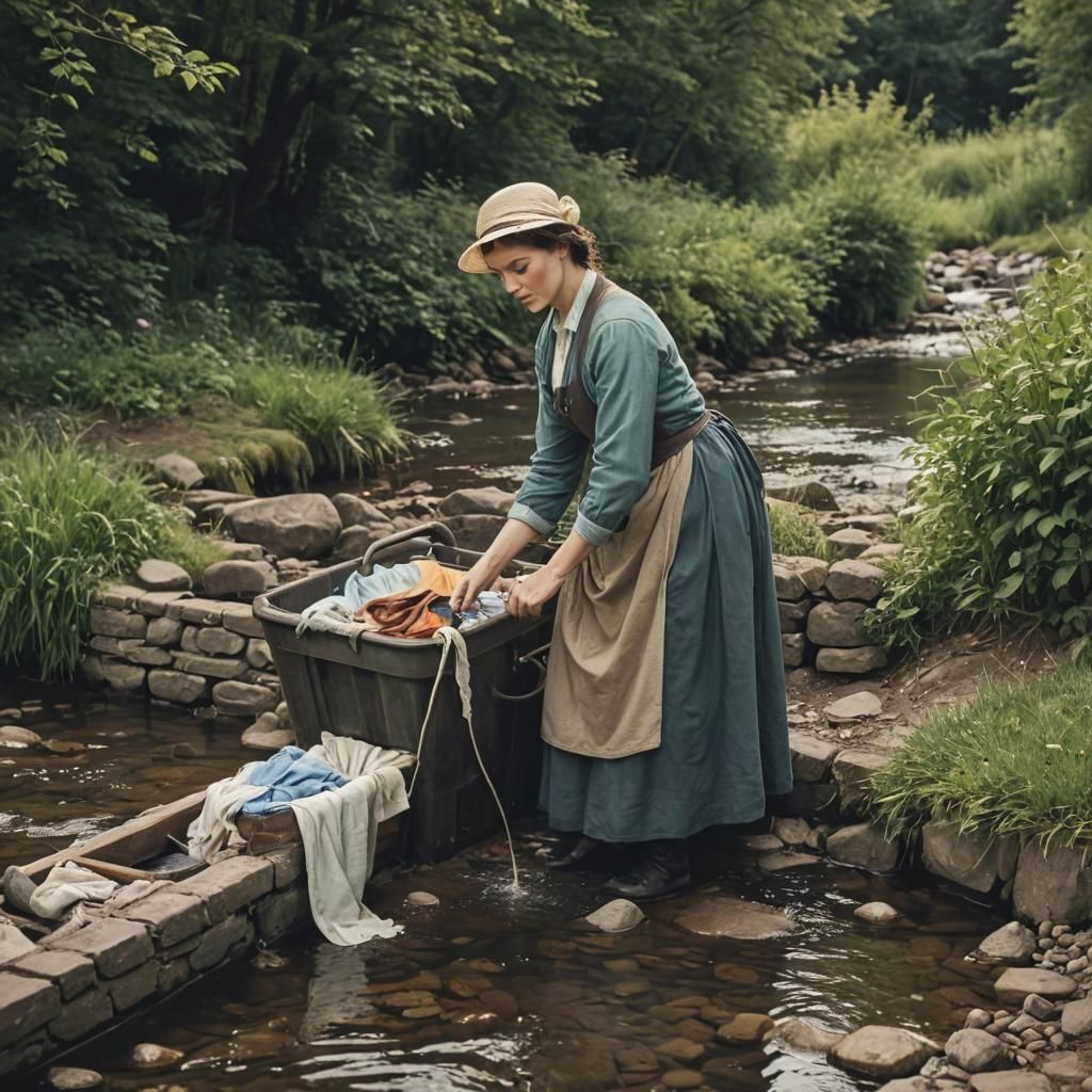 "While the ladies and gentlemen amuse them i have to wash th...