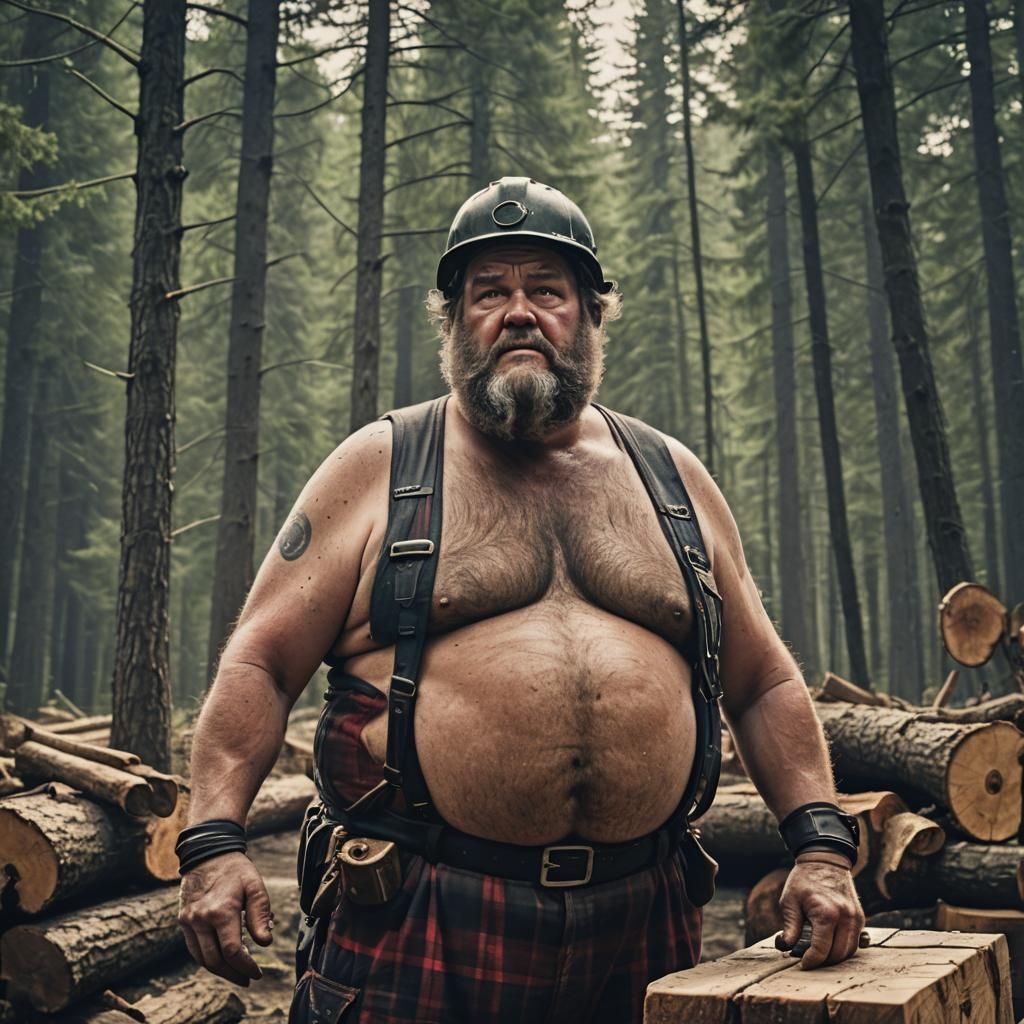 Hyperrealistic Lumberjack Portrait: Cinematic Film Still