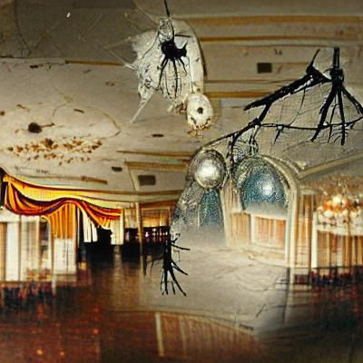 Haunted Ballroom: A Ghostly Gathering in the Night