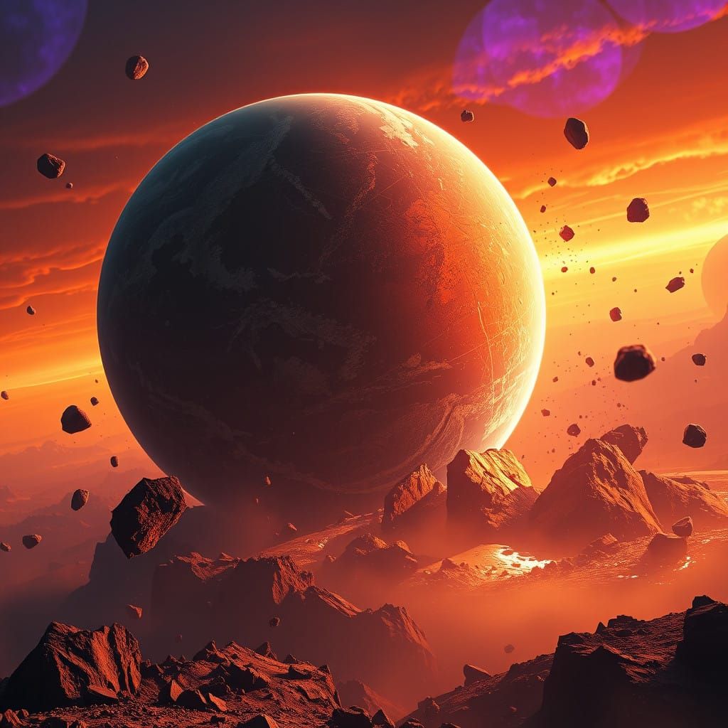 Mars and Earth Collide in Apocalyptic, High-Contrast Scene