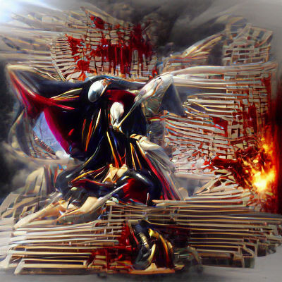 Stylized Figure in Dark Robe