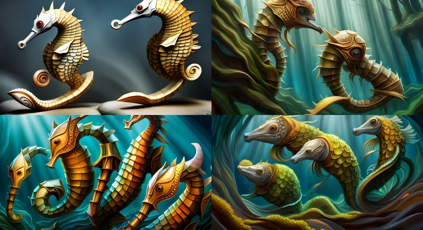 Armored Seahorses Generated by AI