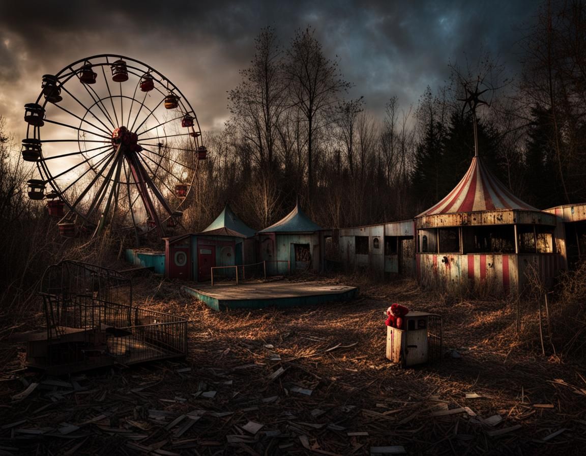 Abandoned Amusement Park: Eerie Photo of Decay