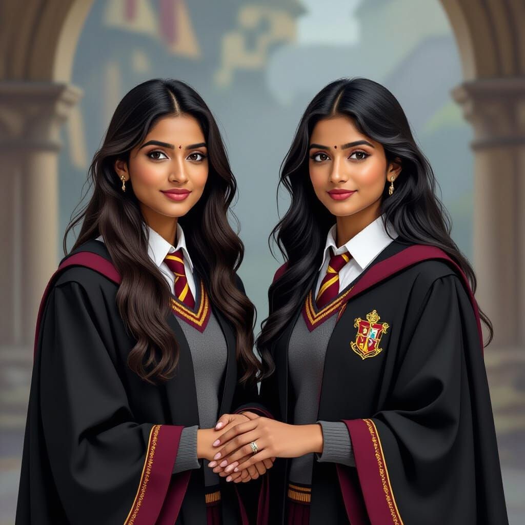 Padma and Parvati Patil at Hogwarts