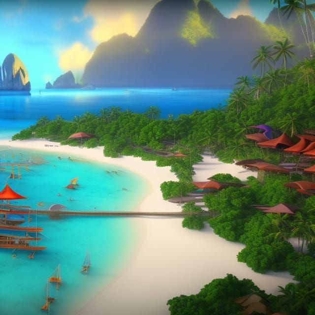 Boracay Beach Matte Painting in Unreal Engine 5