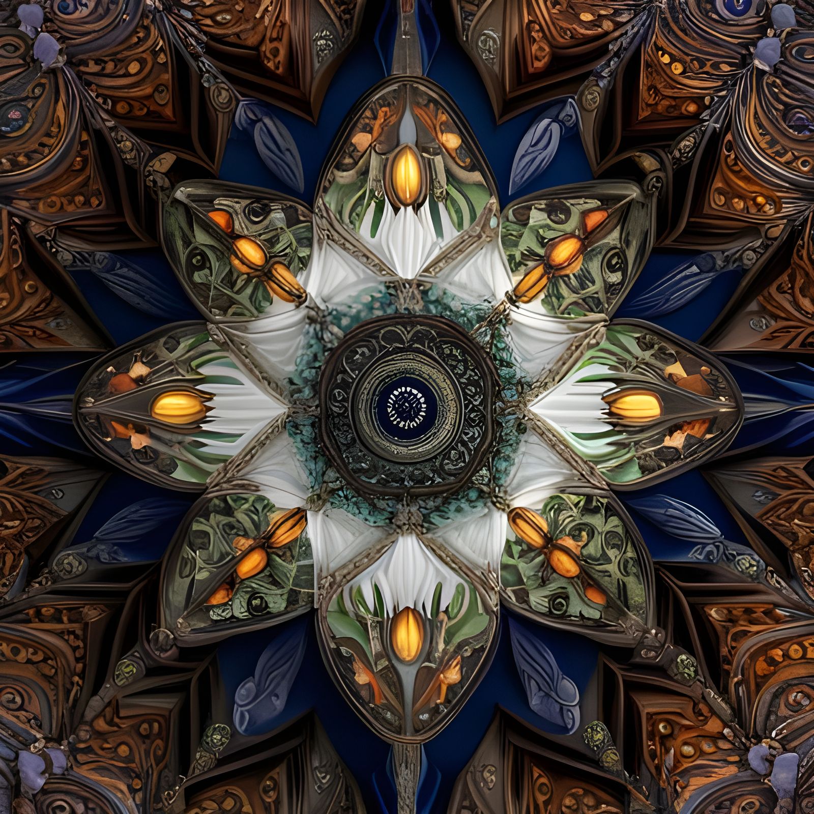 Intricate 3D Kaleidoscope Render in Octane Style