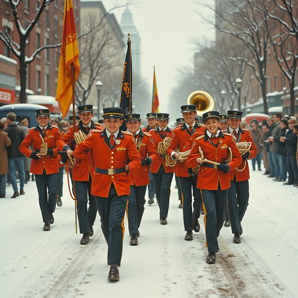 Nostalgic 1950s Thanksgiving Parade in Rockwell Style