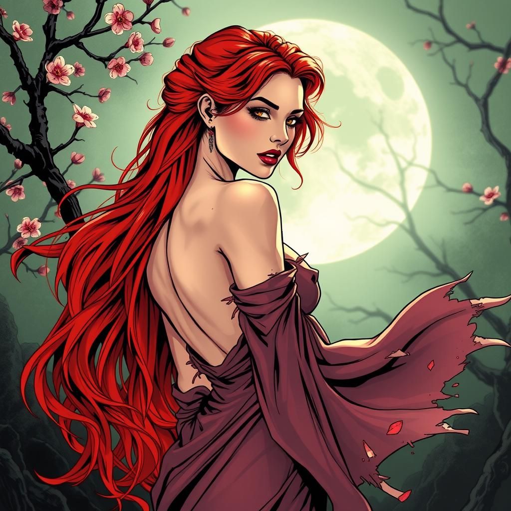 Persephone, Goddess of Spring, in Comic Book Style