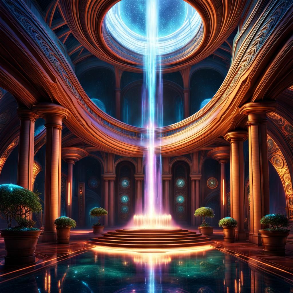 Surreal Sci-Fi Manor with Astral Corridors