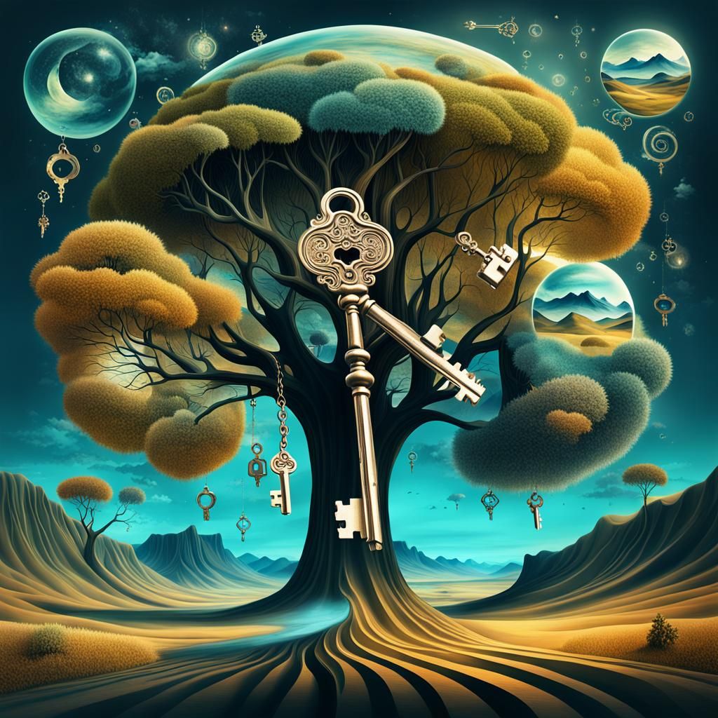 Dreamlike Keys in Surreal Digital Art